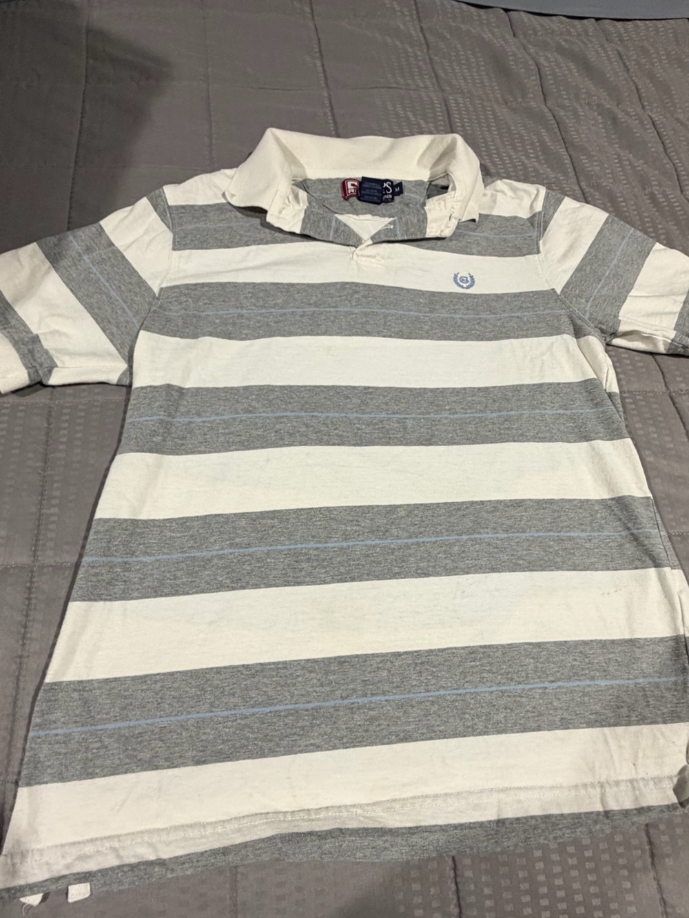 Ralph Lauren Gray, Cream & Light Blue Striped Polo